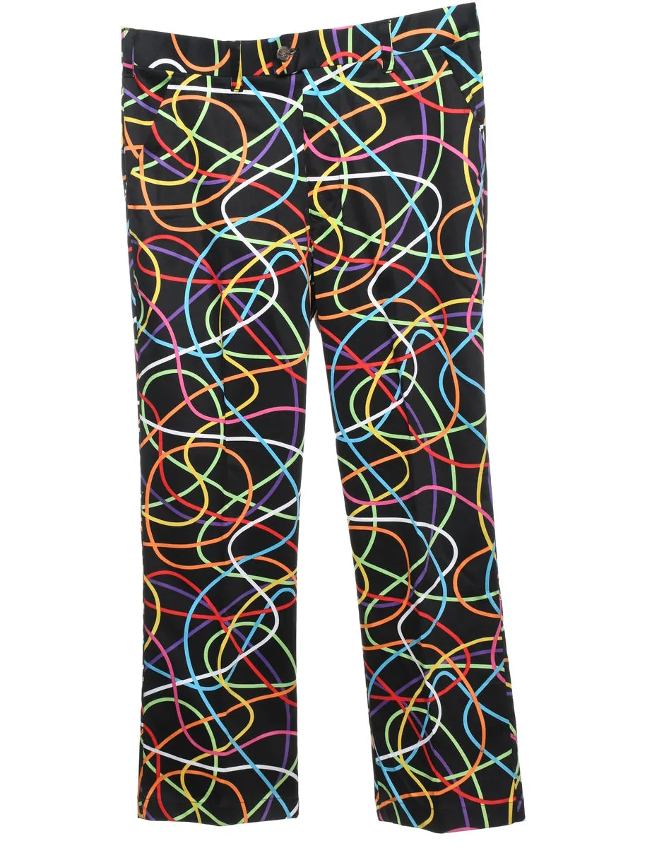 Abstract Print Multi-Colour Trousers - W34 L34