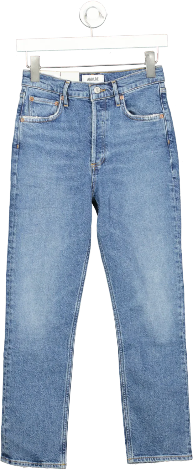 AGOLDE Blue Riley High-rise Straight-leg Stretch-organic-denim Jeans BNWT W24