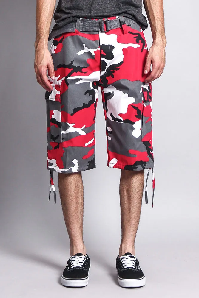 Belted Camo Cargo Shorts (Big Sizes)