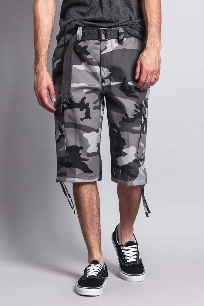 Belted Camo Cargo Shorts (Big Sizes)