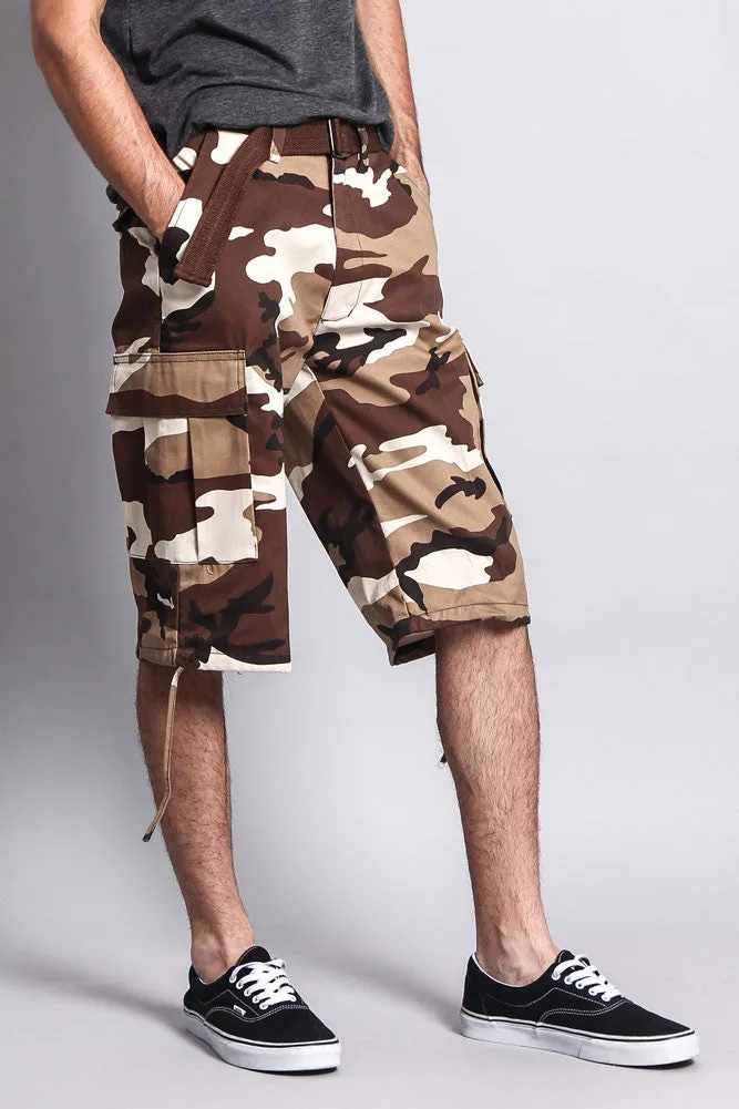 Belted Camo Cargo Shorts (Big Sizes)