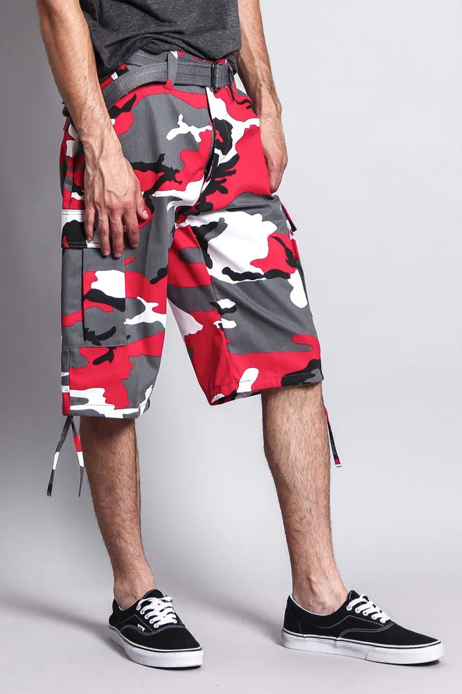 Belted Camo Cargo Shorts (Big Sizes)