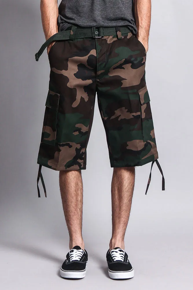 Belted Camo Cargo Shorts (Big Sizes)