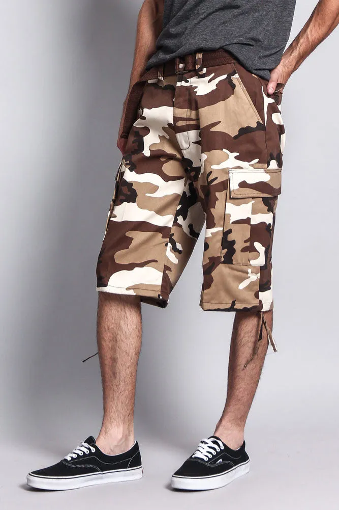 Belted Camo Cargo Shorts (Big Sizes)