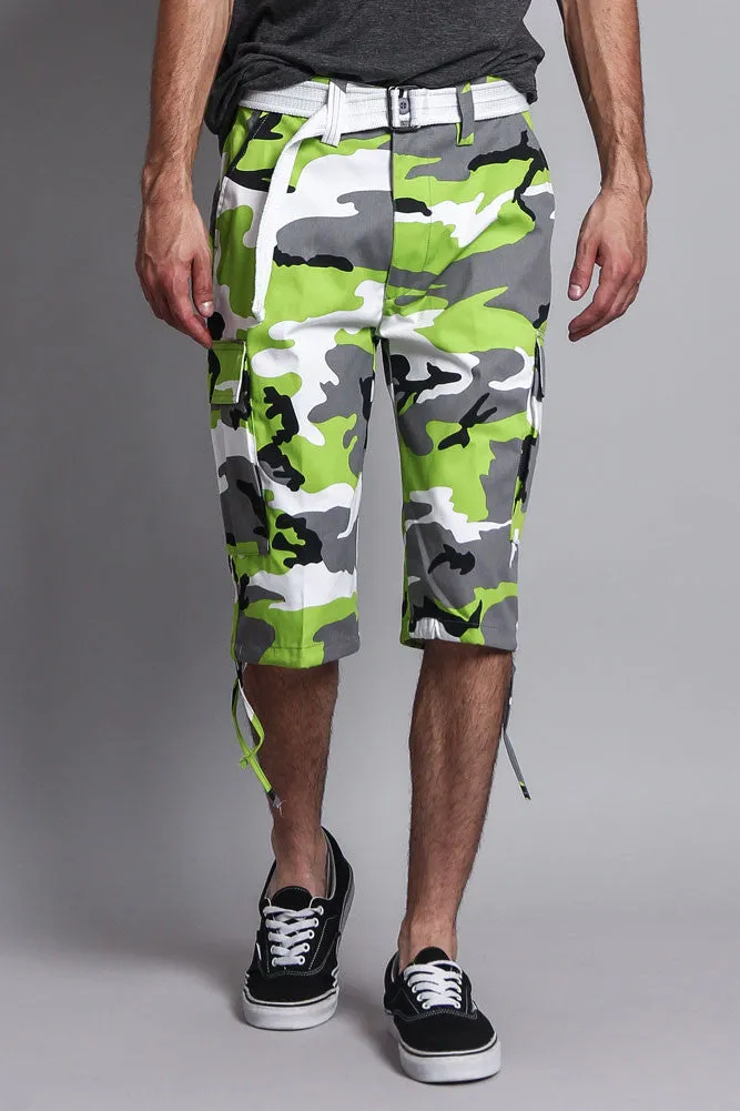 Belted Camo Cargo Shorts (Big Sizes)