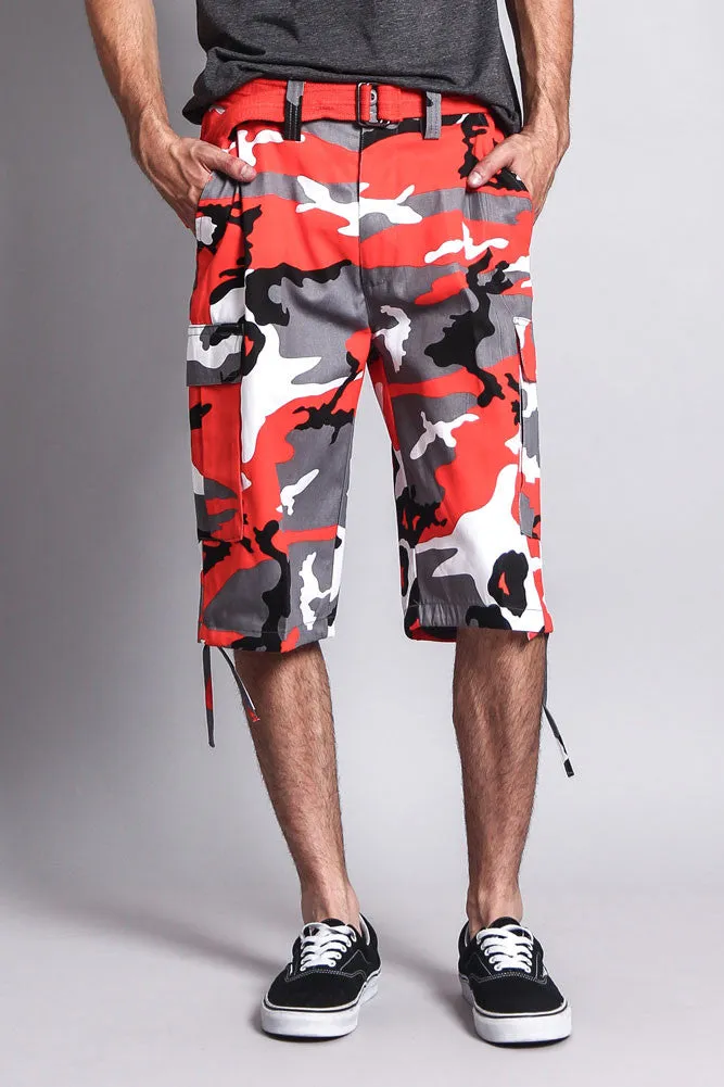 Belted Camo Cargo Shorts (Big Sizes)