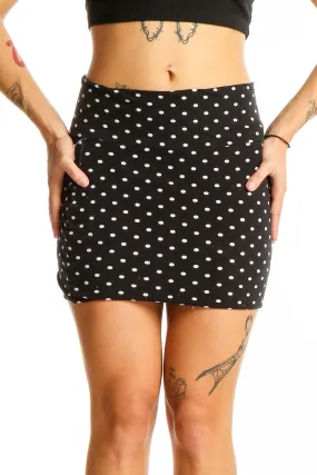 Black and White Polka Dot Mini Skirt