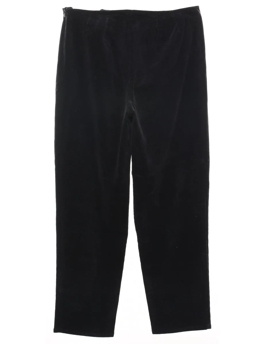 Black Corduroy Tapered Trousers - W32 L30