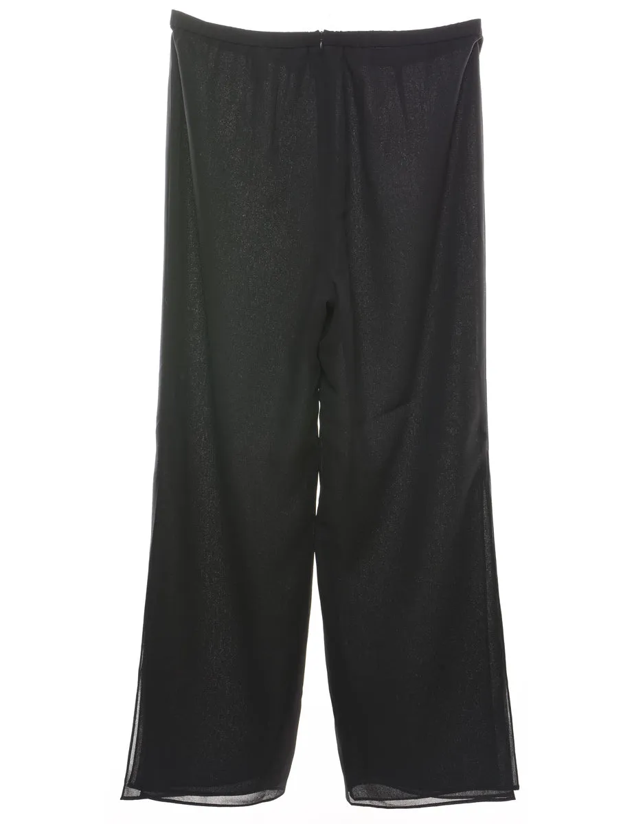 Black Wide-Leg Trousers - W33 L31