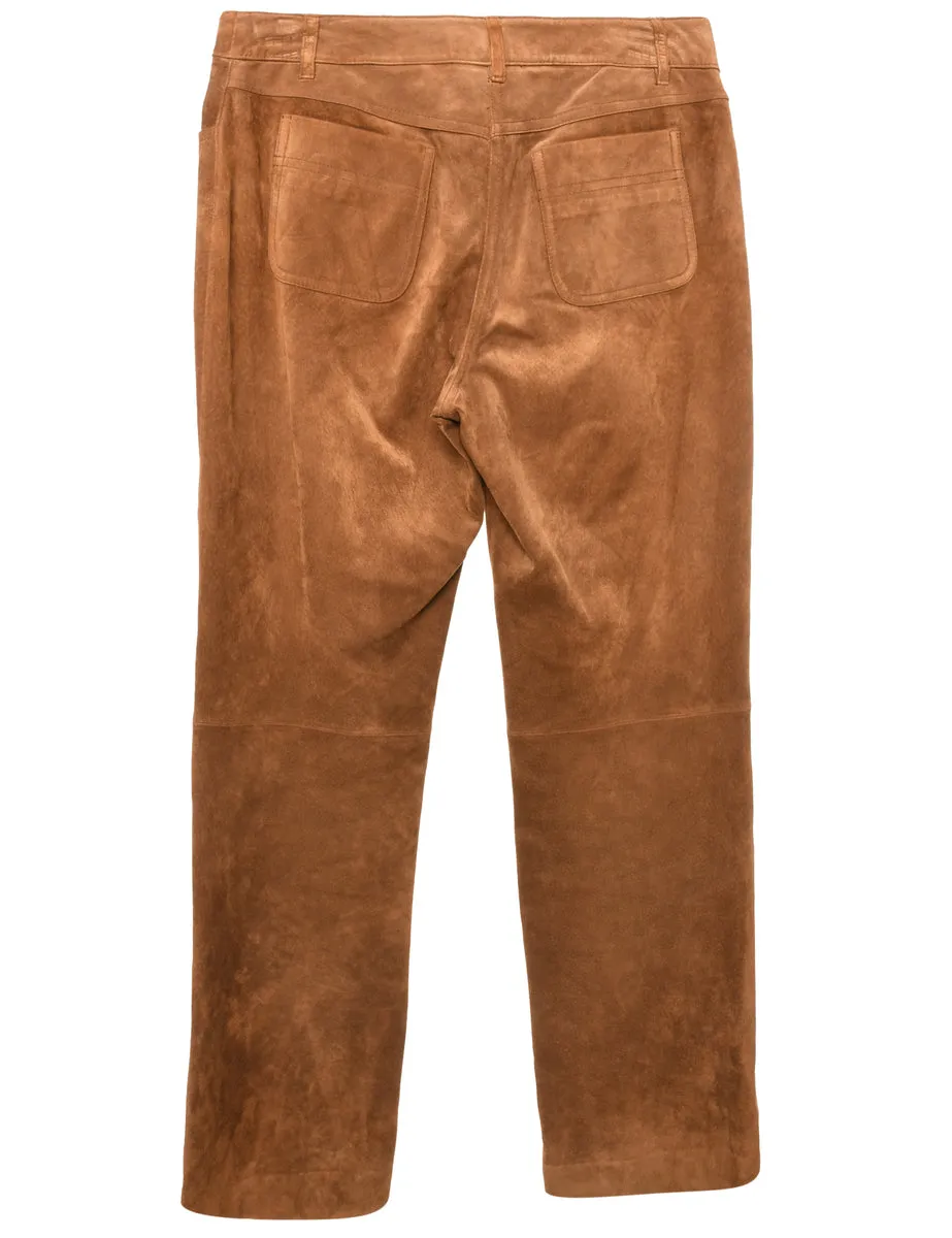 Brown Suede Trousers - W30 L28