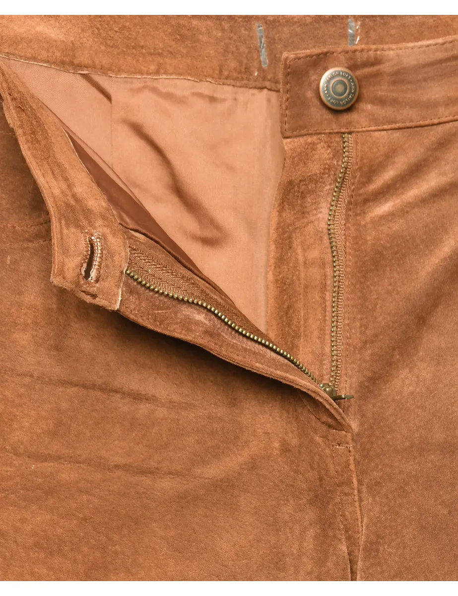 Brown Suede Trousers - W30 L28