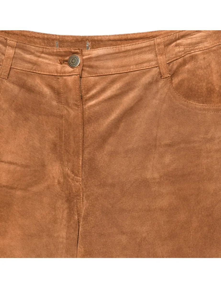 Brown Suede Trousers - W30 L28