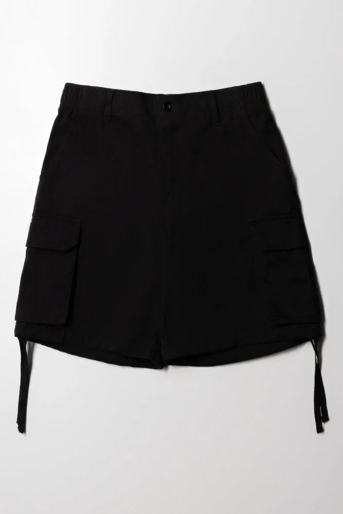 Cargo Bermuda Twill Shorts Black