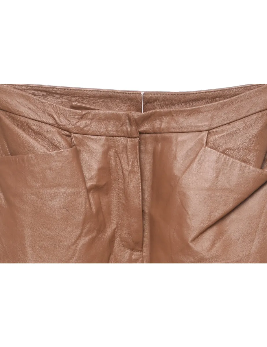 Chadwick's Brown Faux Leather Trousers - W30 L28