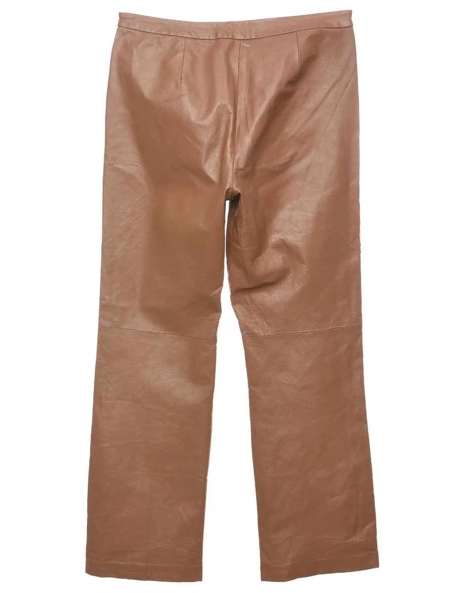 Chadwick's Brown Faux Leather Trousers - W30 L28