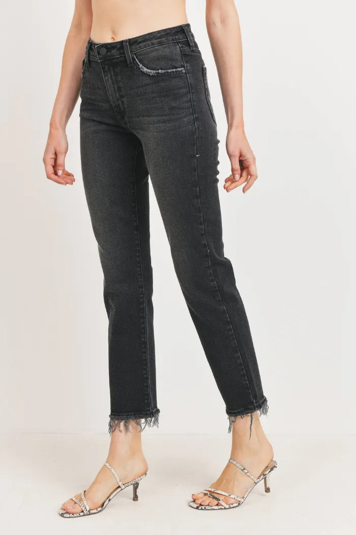 Clean High Rise Straight Leg Denim