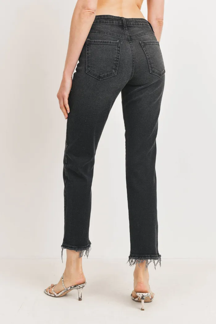 Clean High Rise Straight Leg Denim