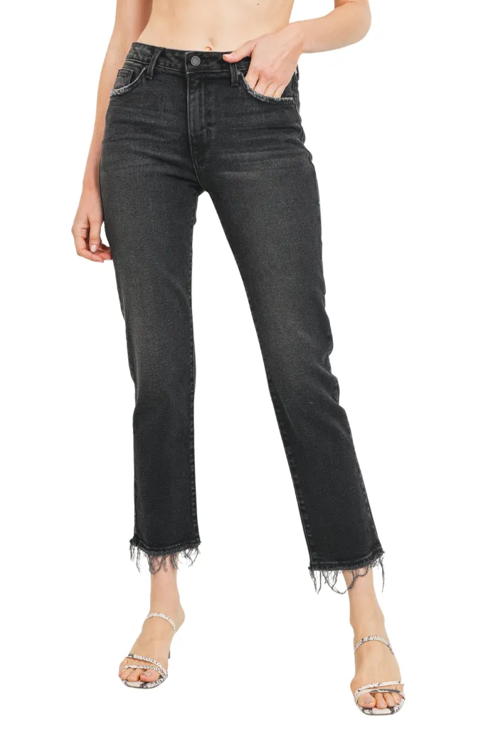 Clean High Rise Straight Leg Denim