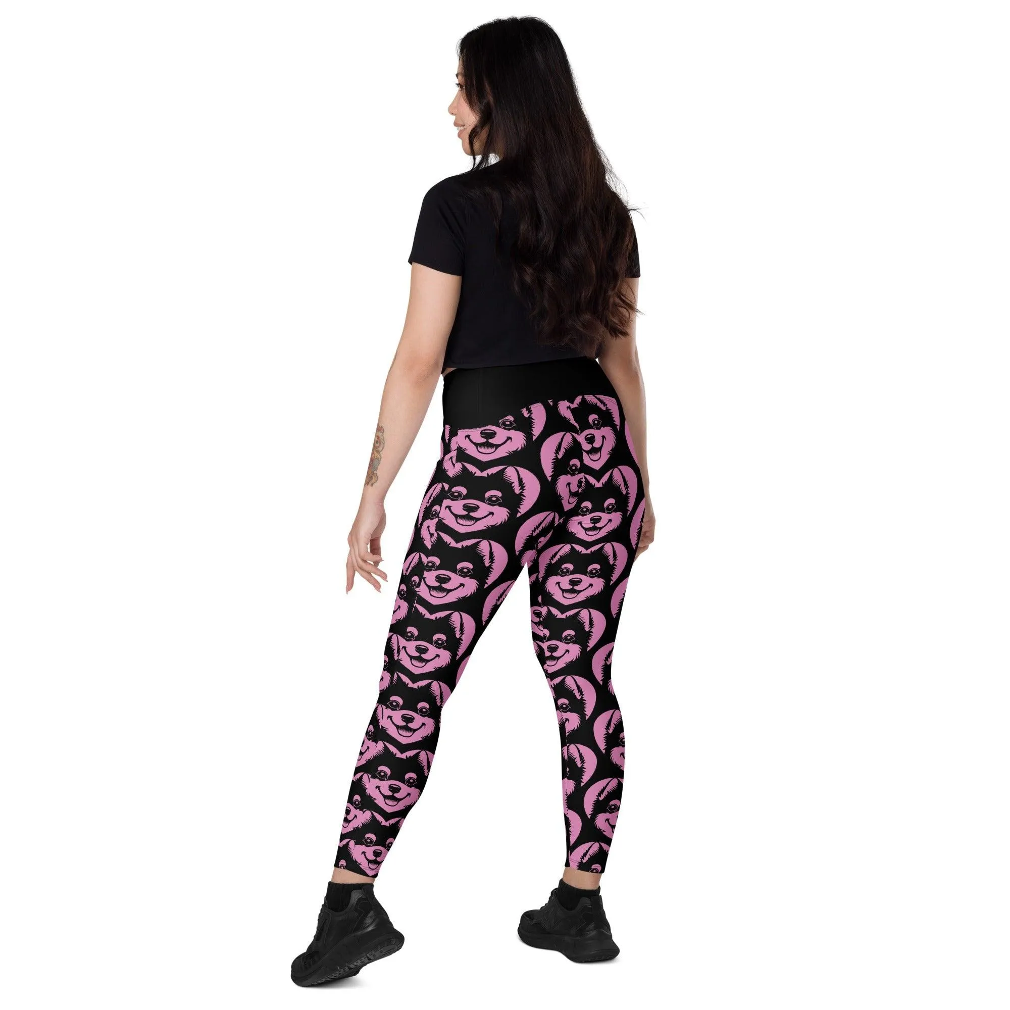 DOG BREED LEGGINGS with pockets - ALASKAN KLEE KAI - HERTTAHOUND - pink