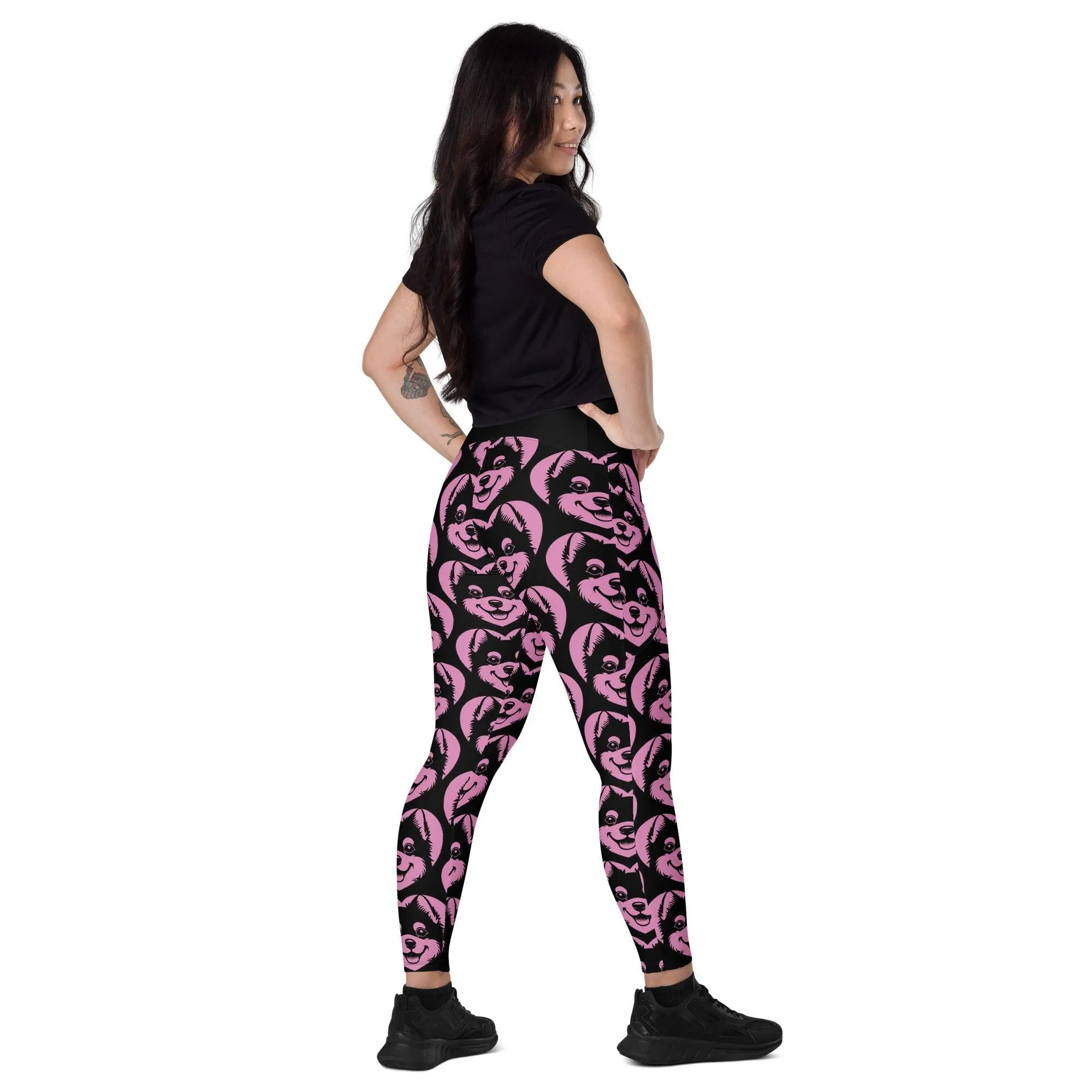 DOG BREED LEGGINGS with pockets - ALASKAN KLEE KAI - HERTTAHOUND - pink