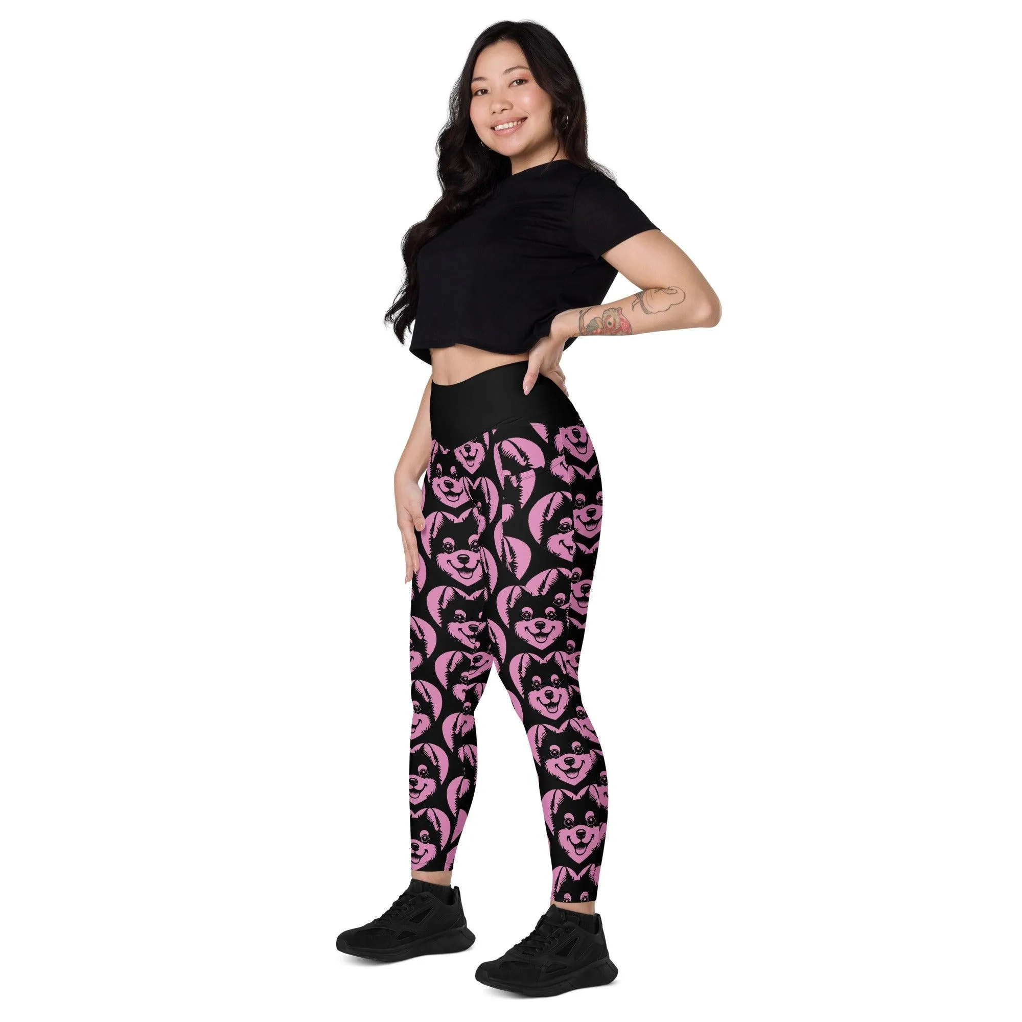 DOG BREED LEGGINGS with pockets - ALASKAN KLEE KAI - HERTTAHOUND - pink