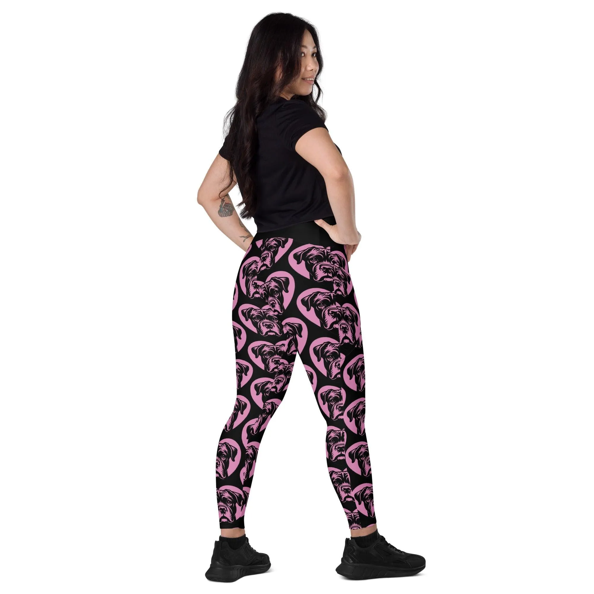 DOG BREED LEGGINGS with pockets - CANE CORSO - HERTTAHOUND - pink