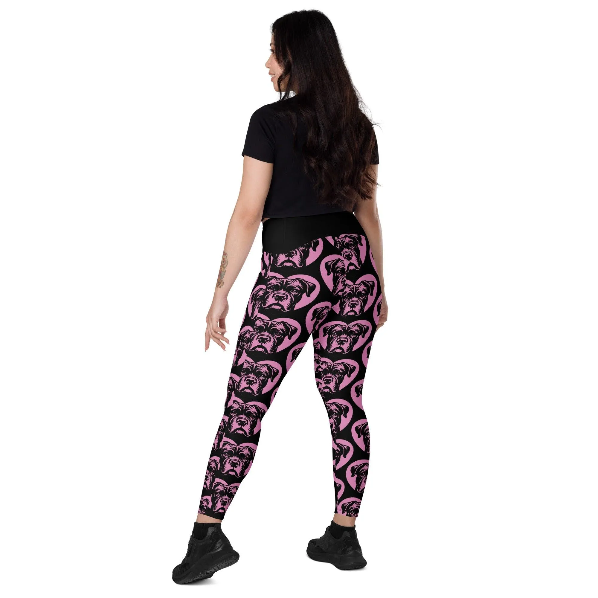 DOG BREED LEGGINGS with pockets - CANE CORSO - HERTTAHOUND - pink