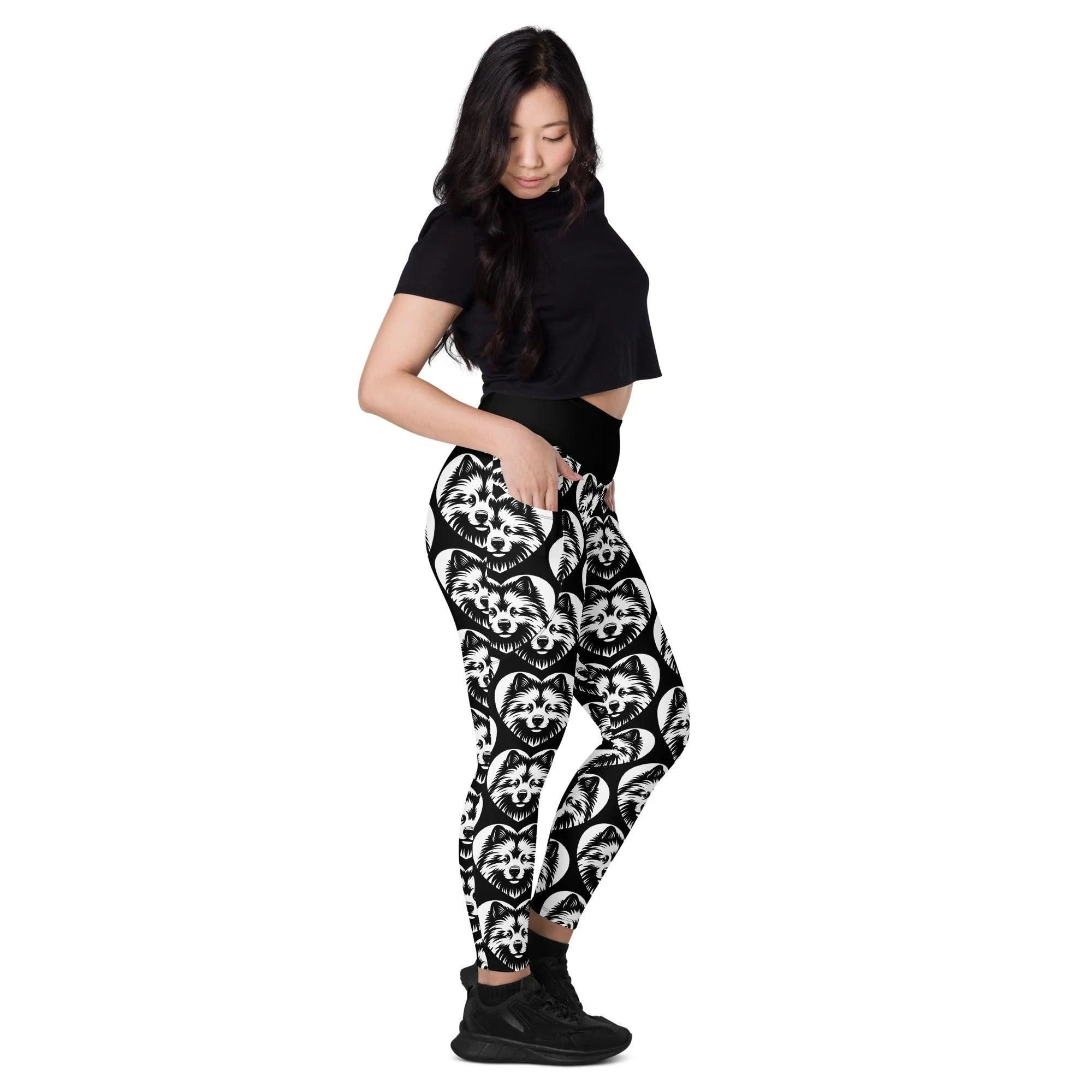 DOG BREED LEGGINGS with pockets - KEESHOND - HERTTAHOUND