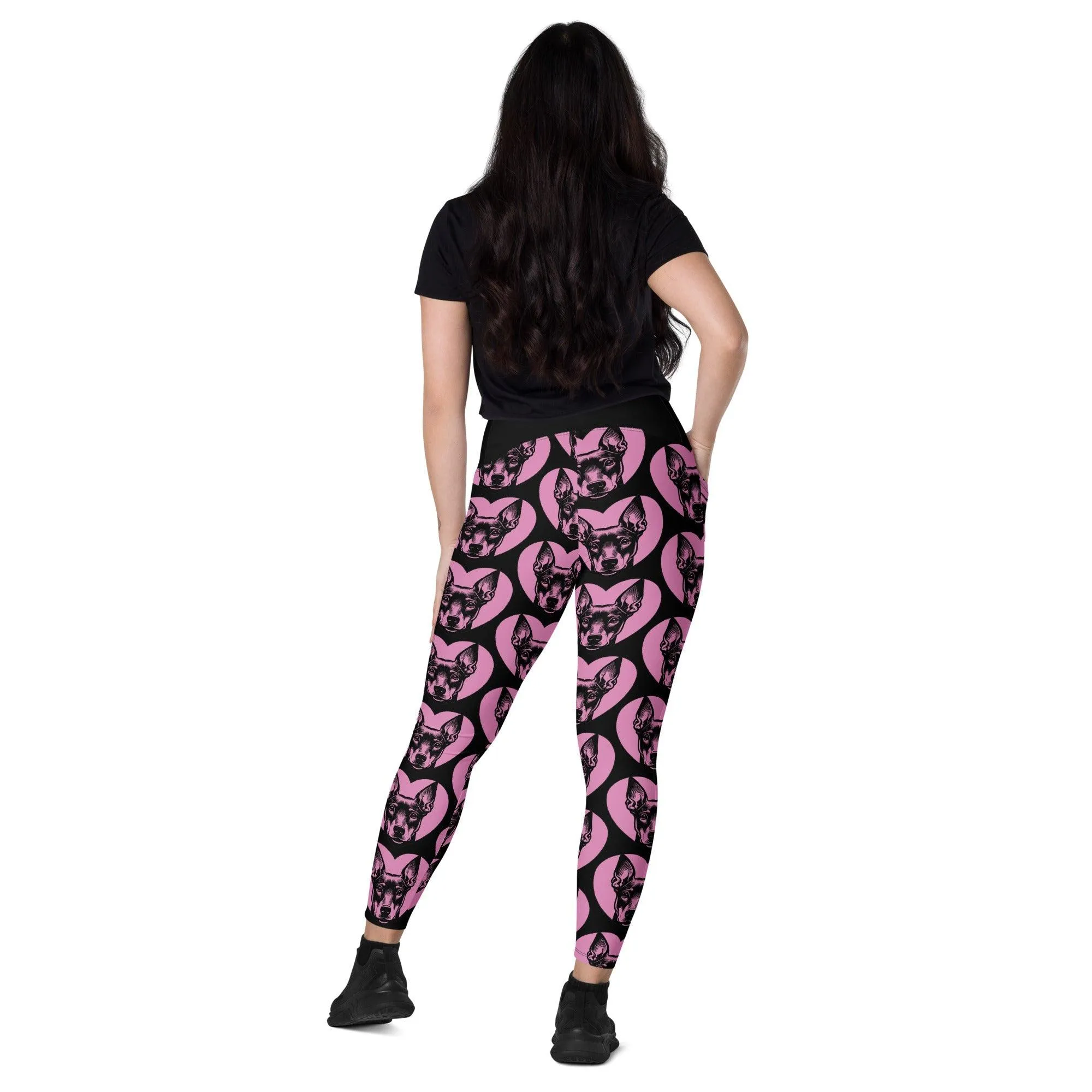 DOG BREED LEGGINGS with pockets - MANCHESTER TERRIER - HERTTAHOUND - pink