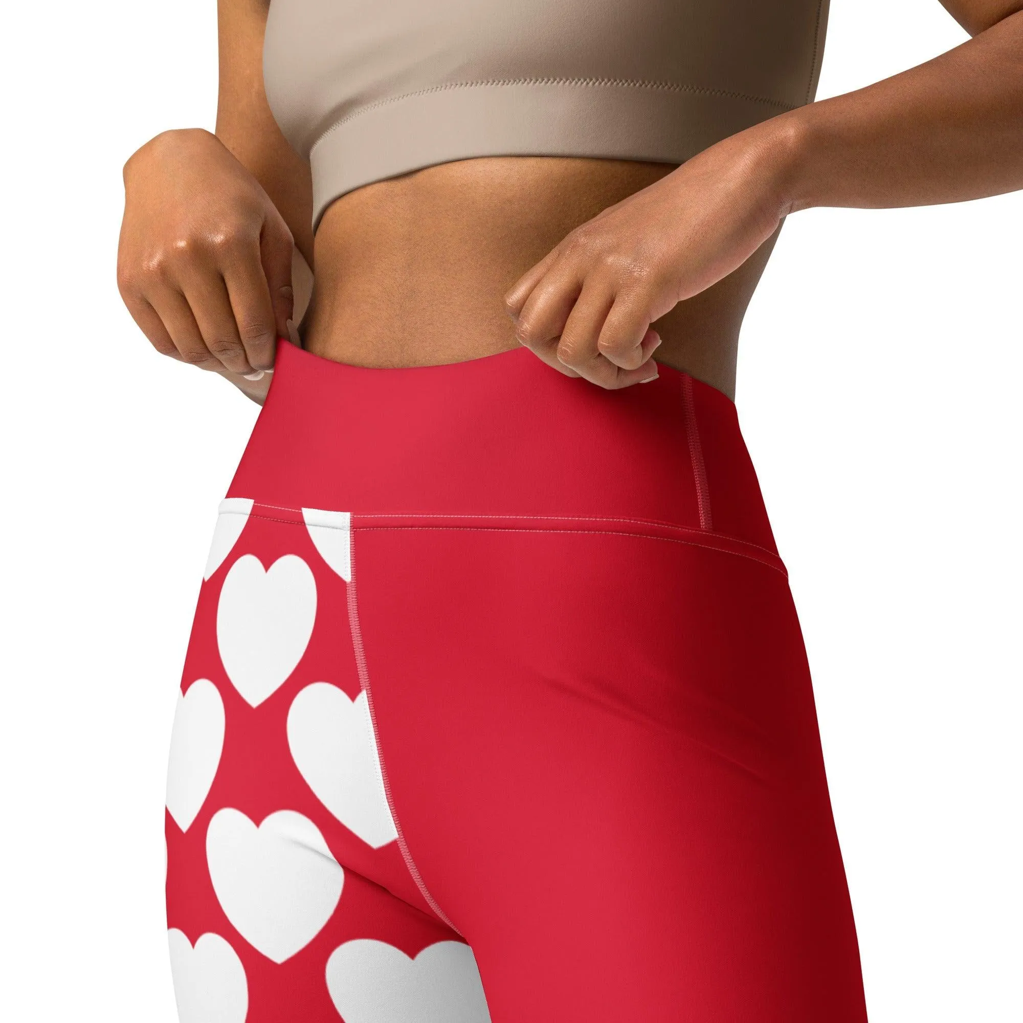 ELLIE LOVE red white - Yoga Leggings