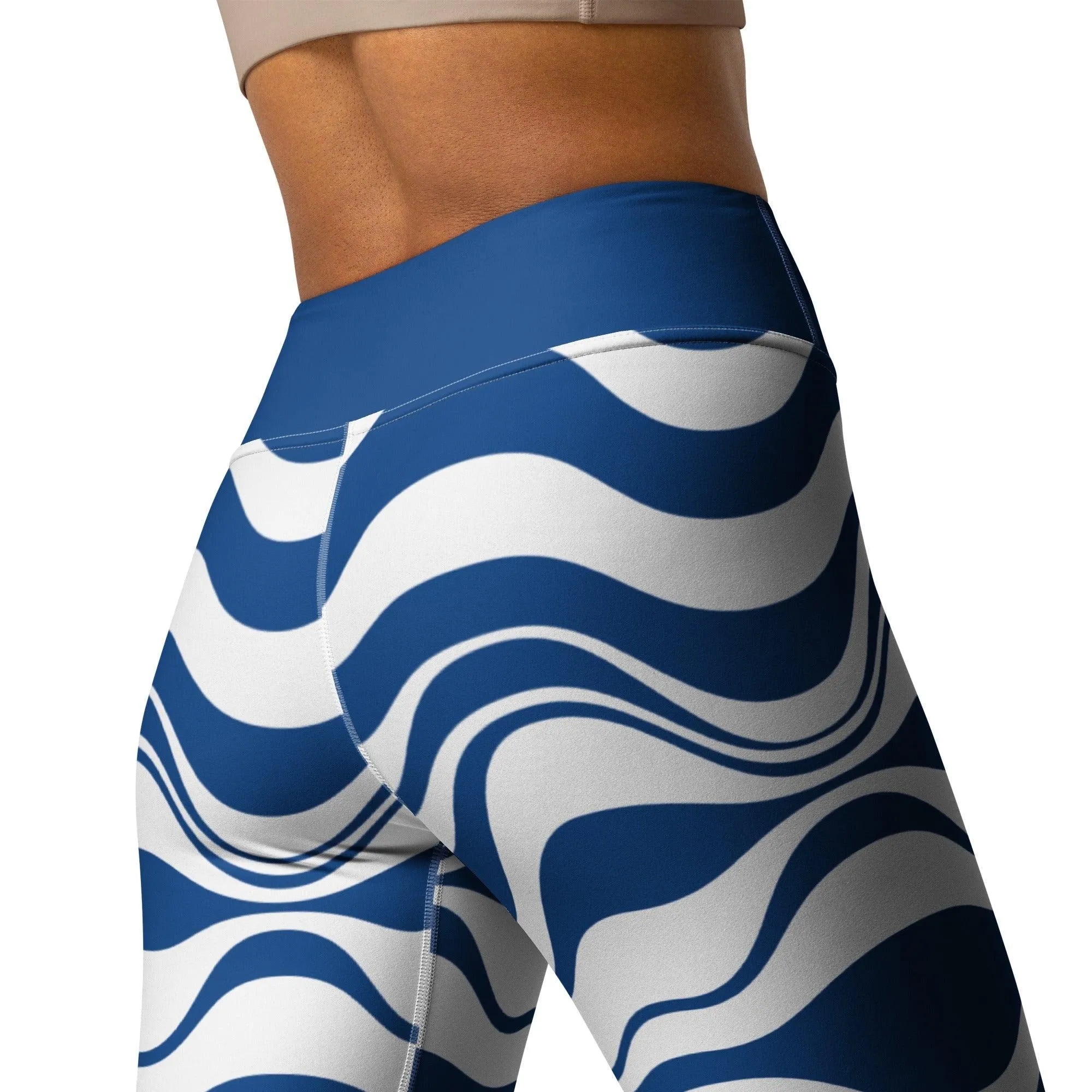 ENERGY WAVES blue -2- Yoga Leggings