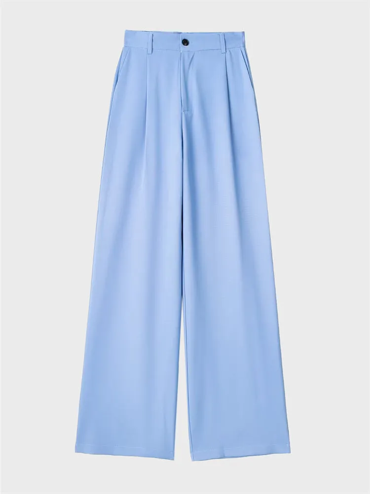 European Chic Pleated High-Waist Trousers