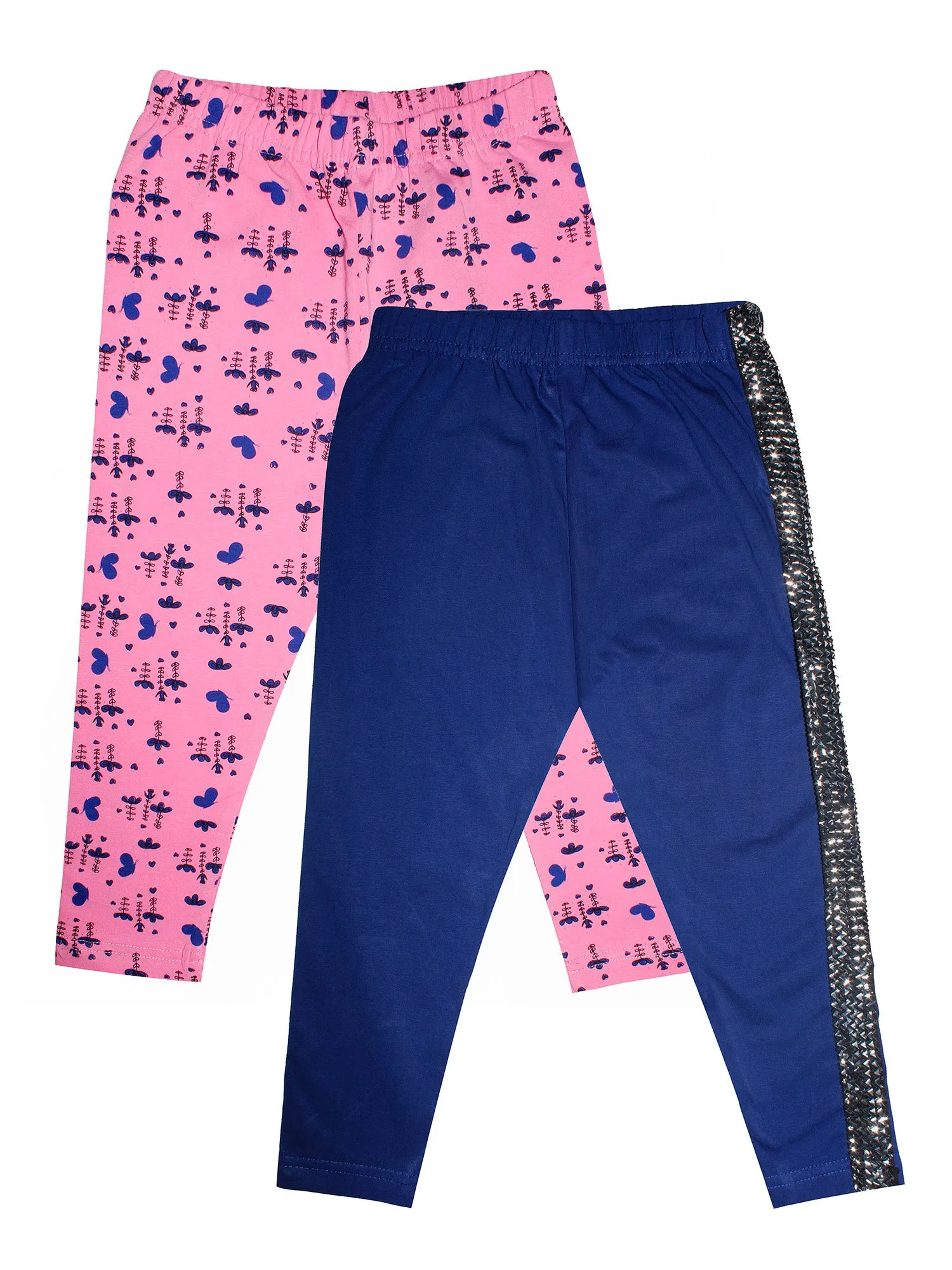 Girls Capri Legging with Tape pattern- Pack Of 2