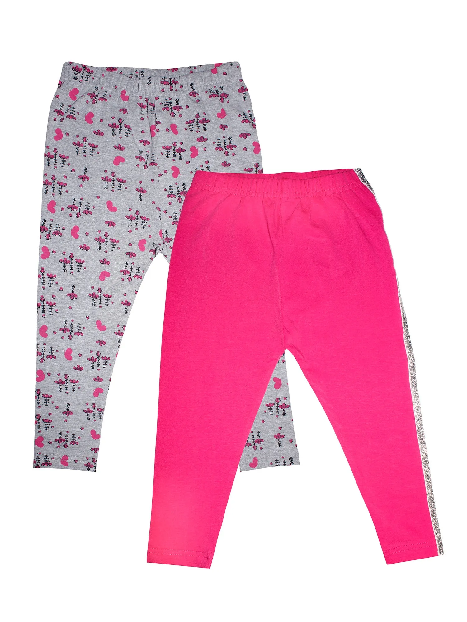 Girls Capri Legging with Tape pattern- Pack Of 2