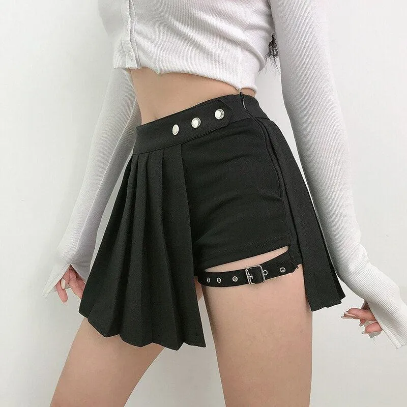 Grunge Pleated Mini Skort