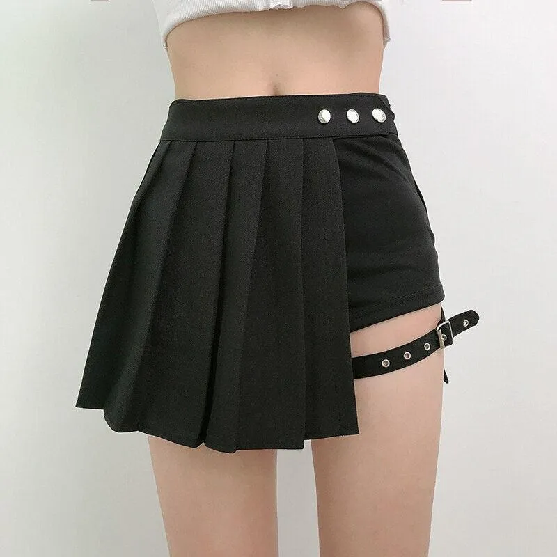 Grunge Pleated Mini Skort