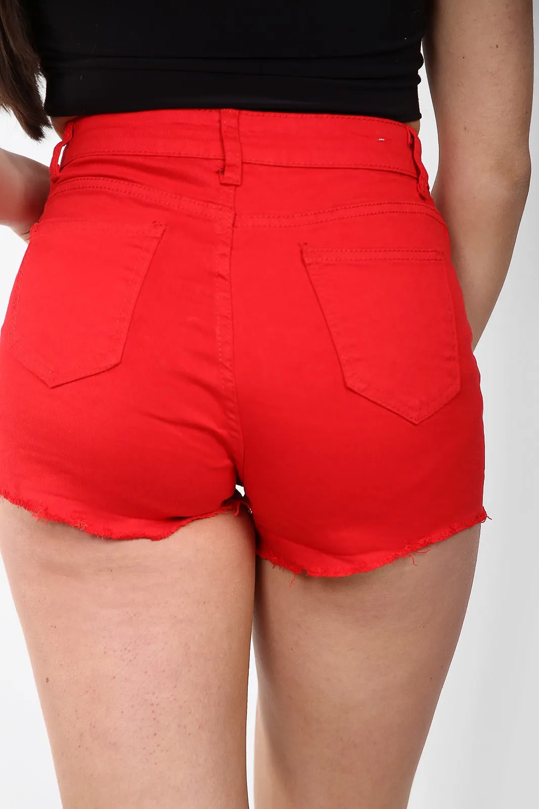 High waisted ladies Red shorts