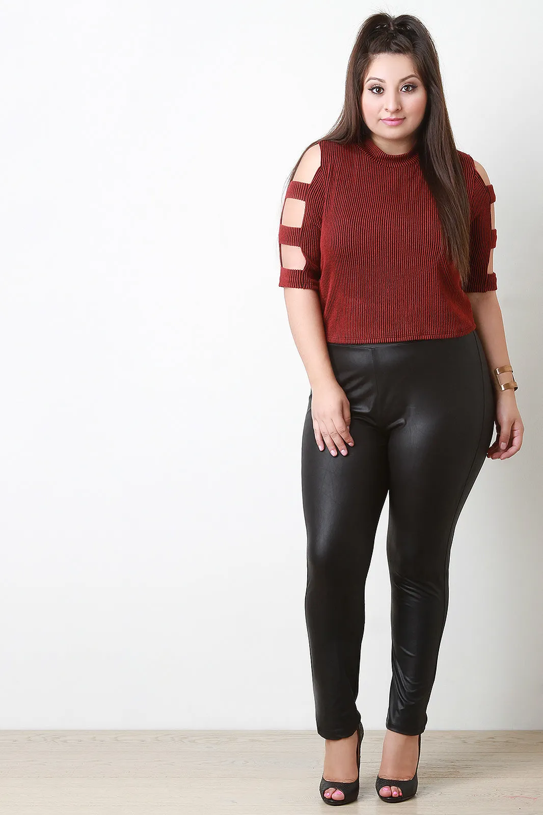 High Waisted Leather Leggings