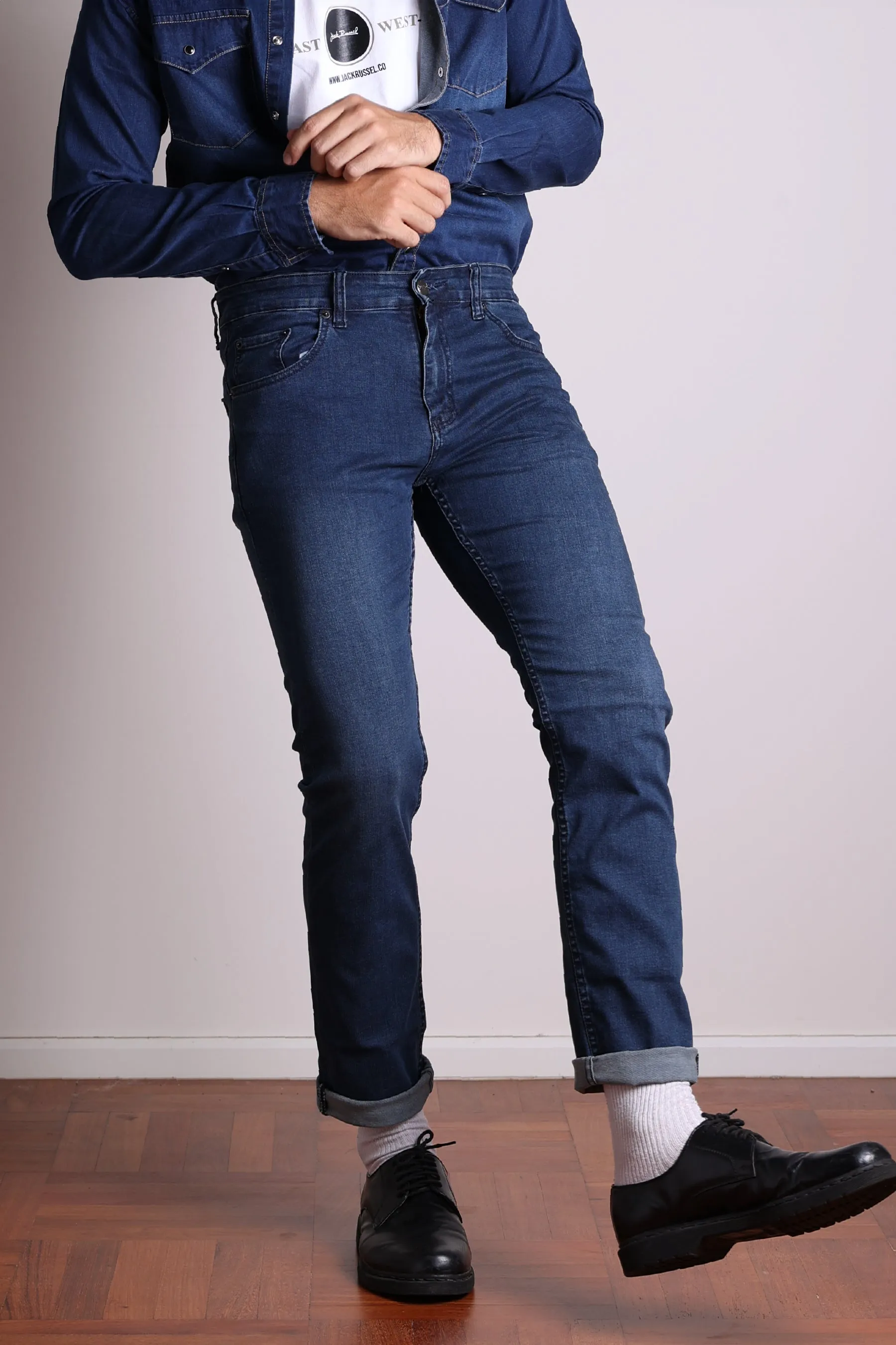 Jack Russel - Men Jeans - Klassik J-1187 Slim Fit Dark Blue