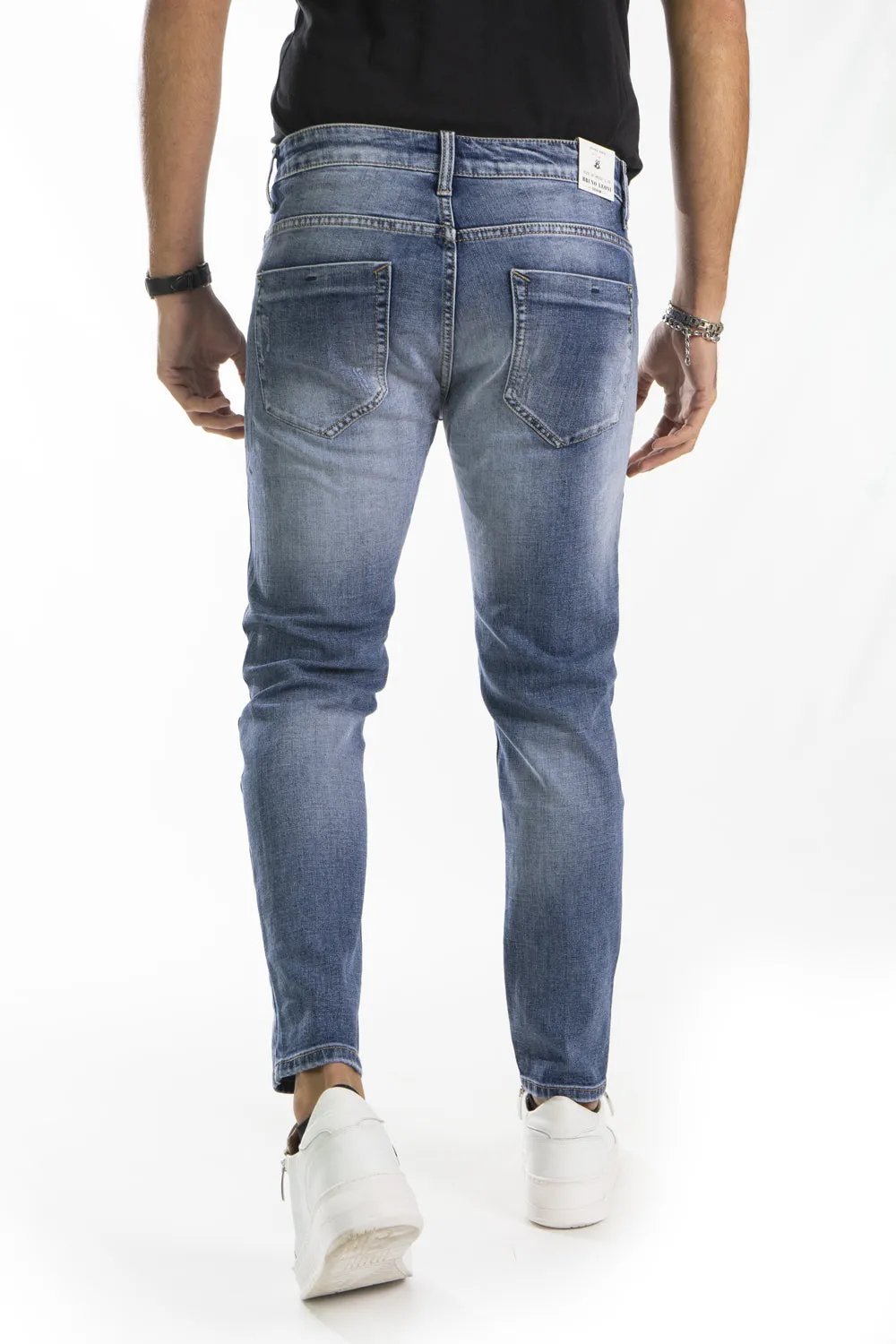 Jeans Uomo Con Strappi e Toppe Slim Fit Art. JS402