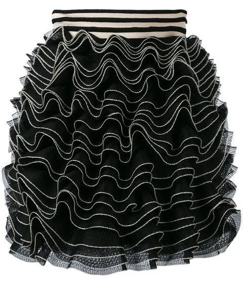 Knitted Ruffle Mini Skirt