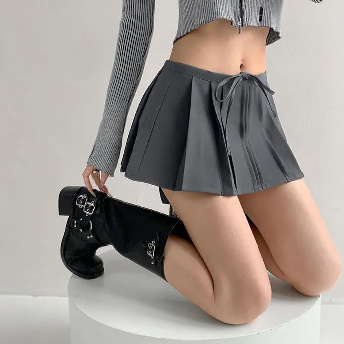 Knotbow pleated mini skirt