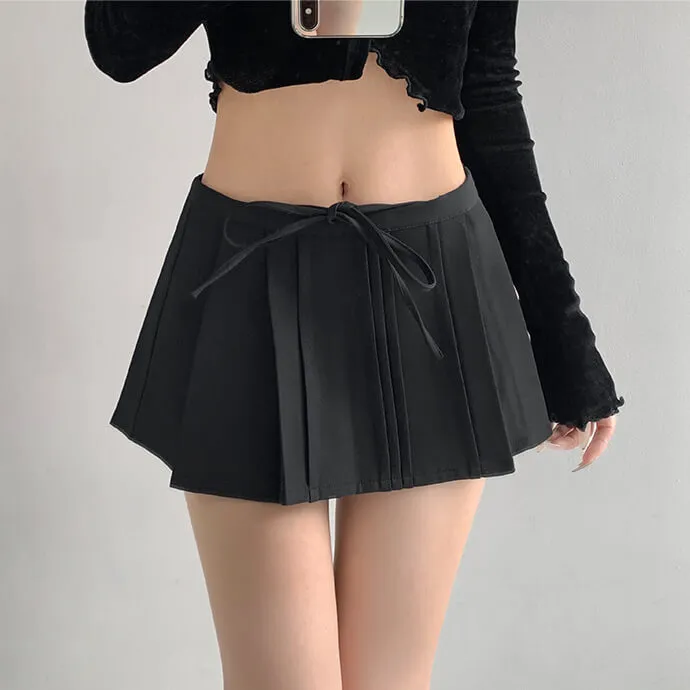 Knotbow pleated mini skirt