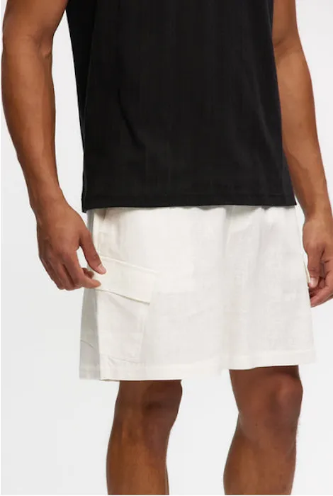 KUWALLA TEE LINEN CARGO SHORT OFF WHITE