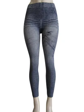 Leggings - Printed Denim Look  (FAB-9388)