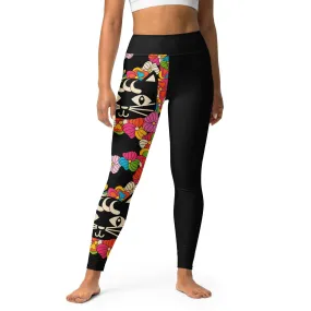 MAGICAT black - Yoga Leggings with black cats