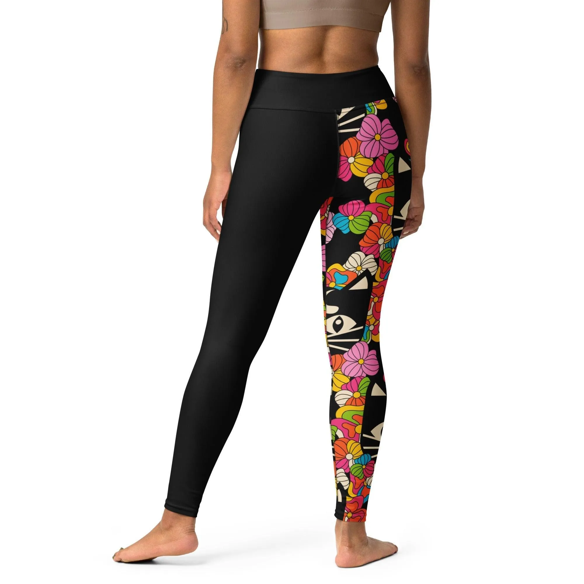 MAGICAT black - Yoga Leggings with black cats