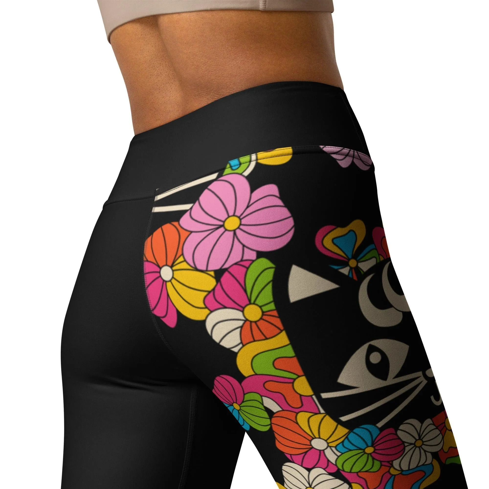 MAGICAT black - Yoga Leggings with black cats