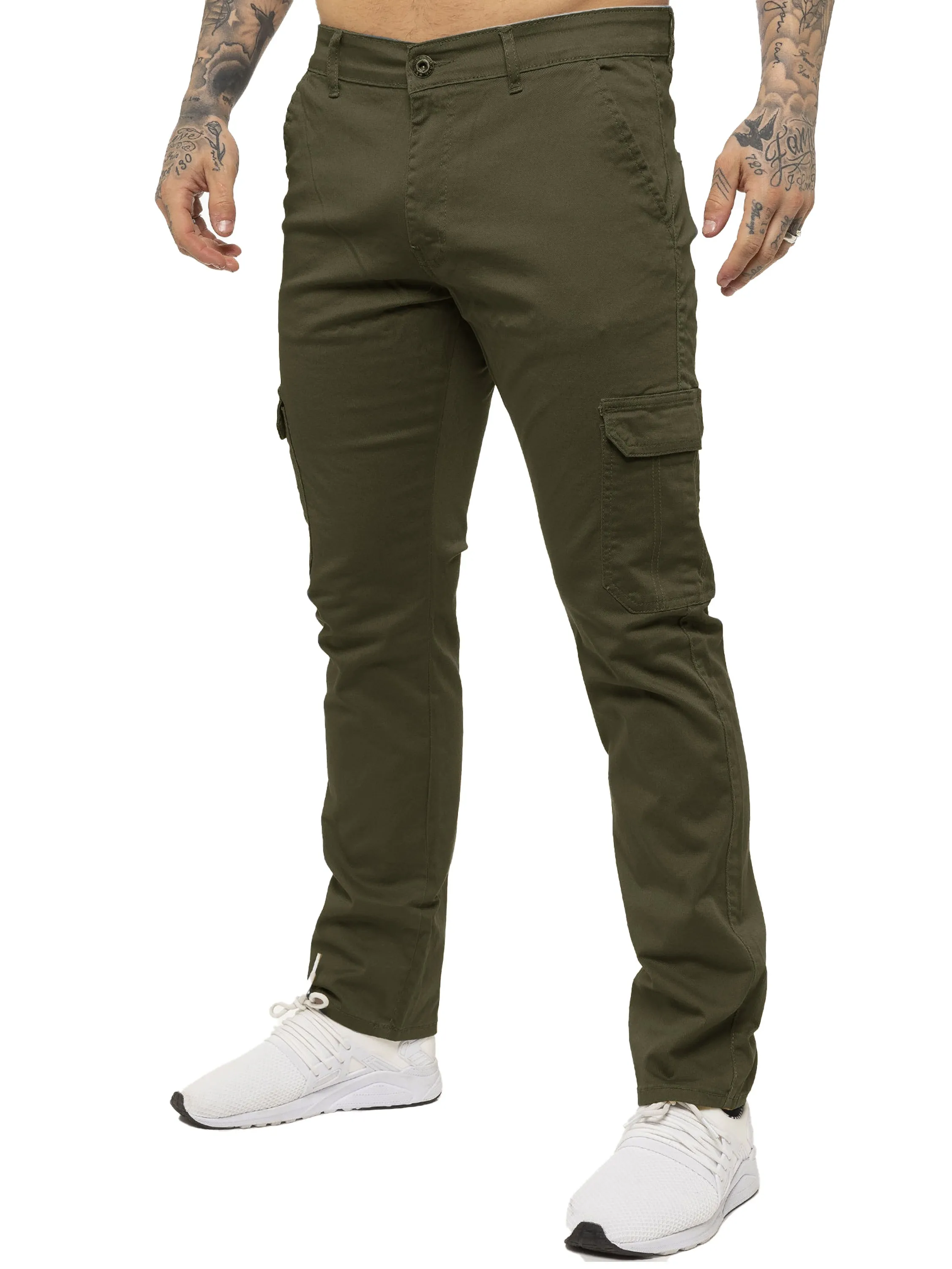 Mens Cargo Combat Slim Fit Trousers | Enzo Designer Menswear