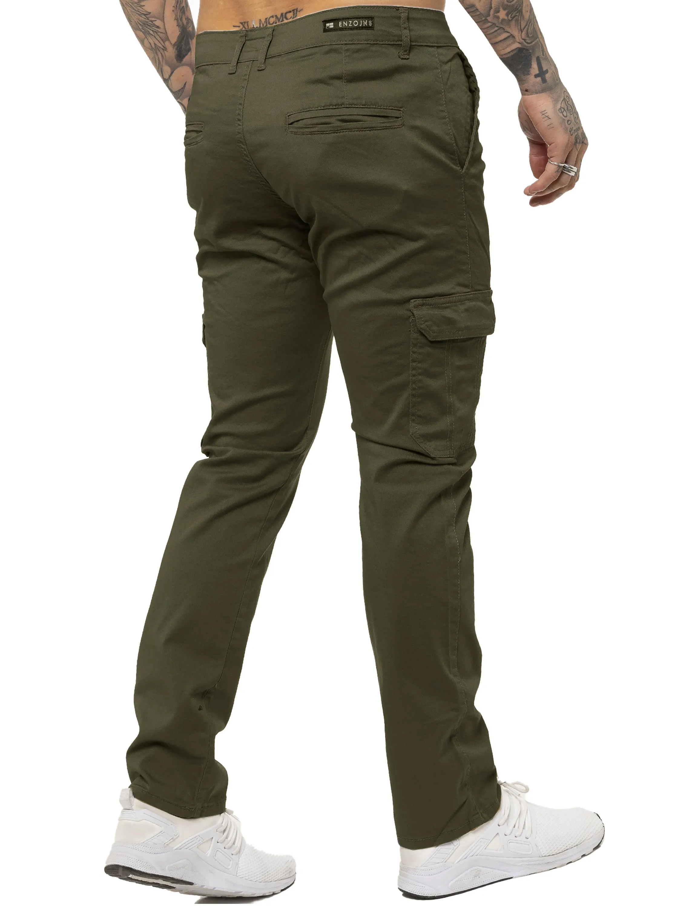 Mens Cargo Combat Slim Fit Trousers | Enzo Designer Menswear